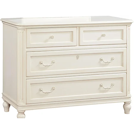 Four-Drawer Single Dresser with Media Drawer & Removable Felt-Lined Trays